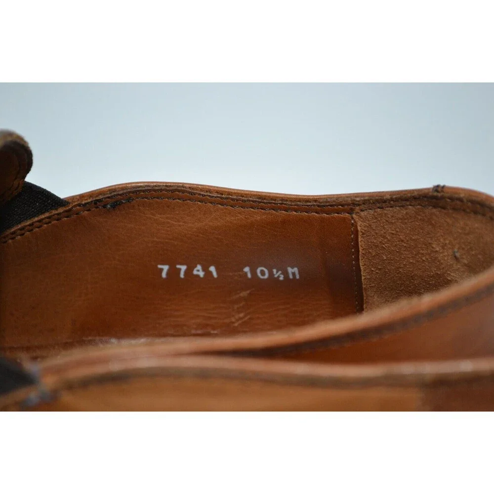 Men's Massimo Matteo Italy 10.5 M Brown Leather Oxford Slip on Dress Shoes‎ 7741
